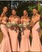 Elegant Mermaid Off Shoulder Maxi Long Bridesmaid Dresses Online,BDS0146