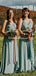 Newest V-neck Mint Chiffon A-line Long Cheap Bridesmaid Dresses, BDS0128