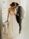 Ivory Beach Wedding Dresses See Through Pearl Beaded Rustic Wedding Dresses, QB0353