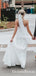 Charming V-neck Spaghetti Strap Ivory Lace Mermaid Long Cheap Wedding Dresses, WDS0007