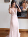 Light Pink Wedding Guest Dresses V Neck Beaded Prom Dresses Evening Gowns, QB0313