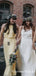 A-Line Halter Floor Length Pleated Yellow Chiffon Bridesmaid Dresses, QB0721