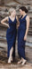 Mismatched Gorgeous Navy Blue Long Cheap Bridesmaid Dresses, QB0878