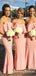 Simple Pink Strapless Sleeveless Long Satin Bridesmaid Dresses, QB0726