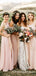 Newest Elegant Charming Mismatched Pink Chiffon Floor-length Long Cheap Bridesmaid Dresses, QB0919