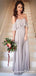 Charming Sheath Off the Shoulder Grey Chiffon Long Bridesmaid Dresses , QB0745