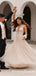 Charming V-Neck Mesh Long Ivory Long Cheap Prom Dresses, QB0761