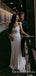 New Arrival V-neck Sequin Bakless Mermaid Long Cheap Wedding Dresses, WDS0016