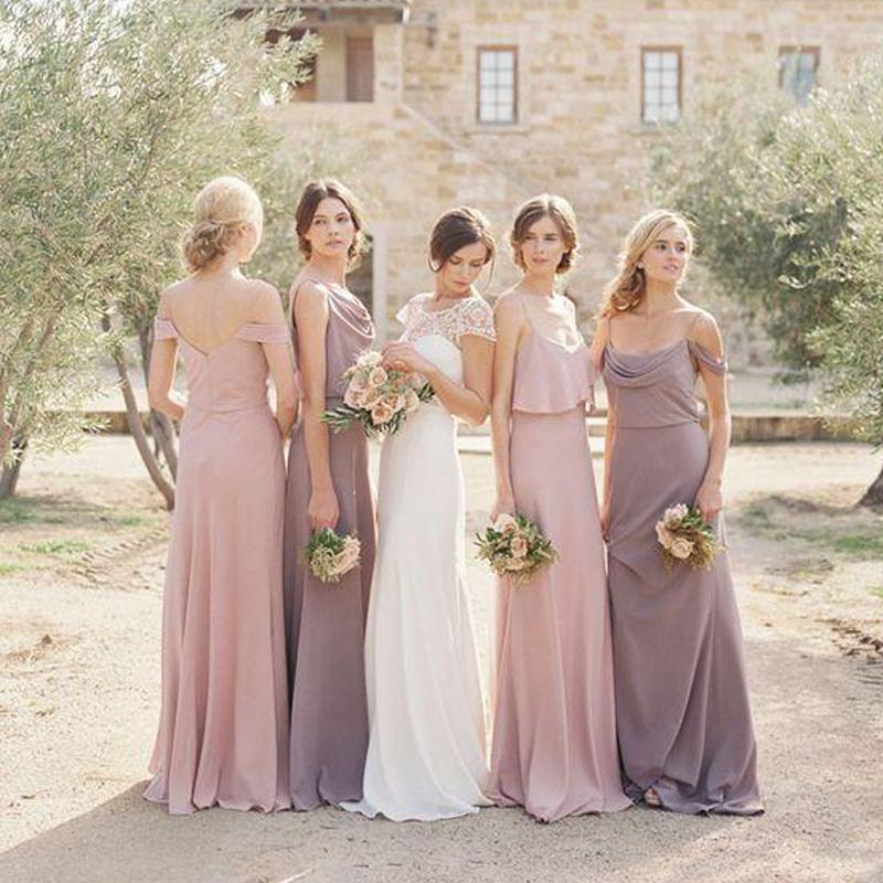 Chiffon Mimsatched Cheap Long Bridesmaid Dresses Online, WG204