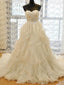 Strapless Organza A-line Ruffle Custom Wedding Dresses Online, WD358