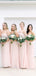 Simple Charming Sweetheart Pink Chiffon A-line Long Cheap Floor-Length Bridesmaid Dresses, BDS0033