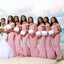 Simple Pink Mermaid Off Shoulder Cheap Maxi Long Bridesmaid Dresses, BDS0142