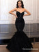 Sweetheart Sexy Charming Sleeveless Sparkly Black Sequin Mermaid Formal Long Cheap Prom Dresses, PDS0028