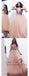 Blush Pink Prom Dresses Beaded V Neck Tulle Ball Gown Prom Dresses, QB0300