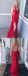 Sexy Backless Red Side Slit Mermaid Long Evening Prom Dresses, QB0460