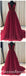 See Through V Neck Dark Red Beaded Long Evening Prom Dresses, QB0607