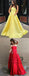 A-line Strapless Simple Long Cheap Red Prom Dresses with Pocket, QB0296