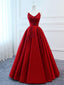 2020 Red V Neck A-line Custom Long Evening Prom Dresses, PDS0078