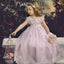 Cheap Pink Tulle Lace Applique Ball Gown Little Long Flower Girl Dresses, QB0005