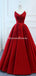 2020 Red V Neck A-line Custom Long Evening Prom Dresses, PDS0078