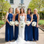 Halter Roayl Blue Chiffon Cheap Long Bridesmaid Dresses Online, WG289