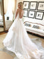 Spaghetti Strap V Neck Wedding Dresses Backless Layered Bridal Dresses, QB0354