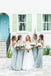 Mismatched Blue Chiffon A-line Long Cheap Bridesmaid Dresses, BDS0097