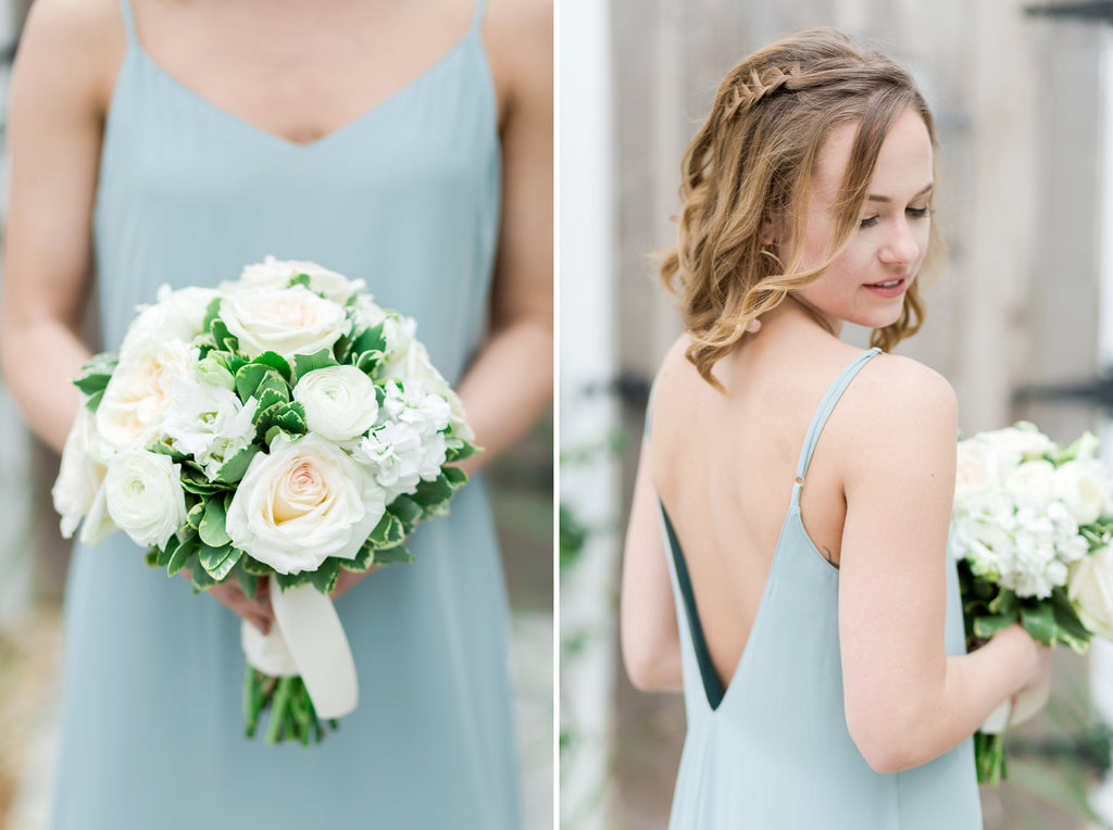 Mismatched Blue Chiffon A-line Long Cheap Bridesmaid Dresses, BDS0097