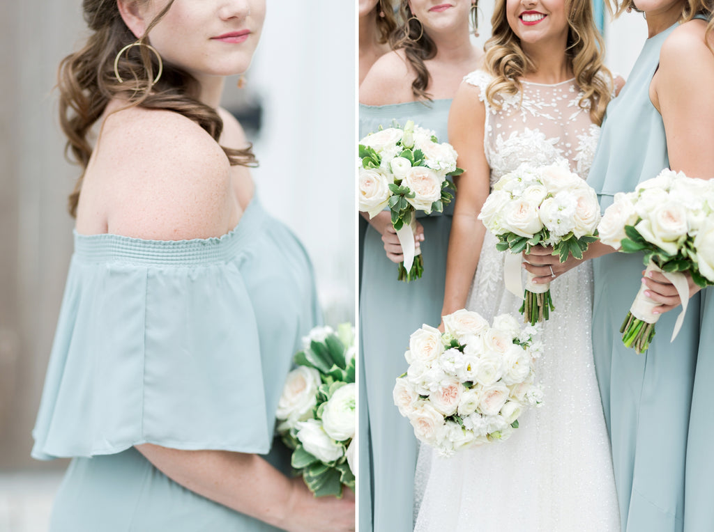 Mismatched Blue Chiffon A-line Long Cheap Bridesmaid Dresses, BDS0097