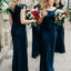 Cap Sleeve Mermaid Dark Teal Cheap Bridesmaid Dresses Online, WG266