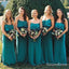 Sleeveless Spaghetti Straps Empire Ruffles Chiffon Bridesmaid Dresses, QB0742