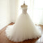 Off Shoulder Beaded A-line Lace Long Custom Cheap Wedding Dresses, WD304