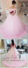 Off the Shoulder Vintage Pink Ball Gown Wedding Dresses, QB0263