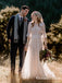 Romantic Round Neck Half Sleeve Lace A-line Long Cheap Wedding Dresses, WDS0019