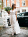 Cap Sleeve V-neck Lace Appliqued Long Cheap Wedding Dresses, WDS0060