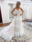 New Arrival Spaghetti Straps Long Cheap Beach Wedding Dresses, WDS0037