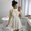 Popular A-Line High Neck Short Lace Cheap Homecoming Dresses, QB0057