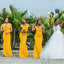 Simple Yellow Mermaid Cheap Maxi Long Bridesmaid Dresses Online, BDS0141